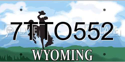 7TTO552 Wyoming License Plate