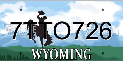 7TTO726 Wyoming License Plate