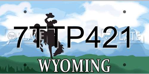 7TTP421 Wyoming License Plate
