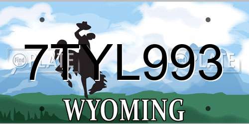 7TYL993 Wyoming License Plate
