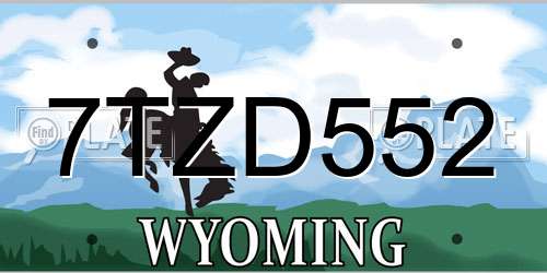 7TZD552 Wyoming License Plate