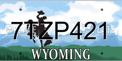 7TZP421 Wyoming License Plate
