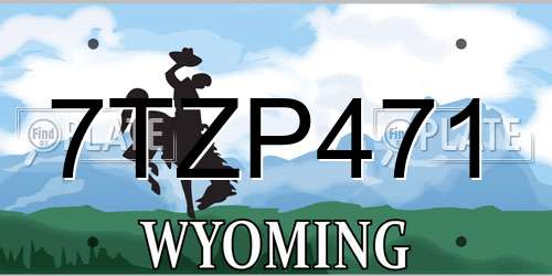 7TZP471 Wyoming License Plate