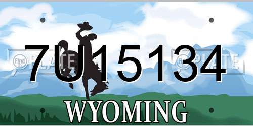 7U15134 Wyoming License Plate