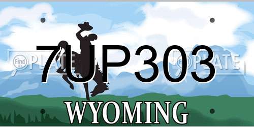 7UP303 Wyoming License Plate