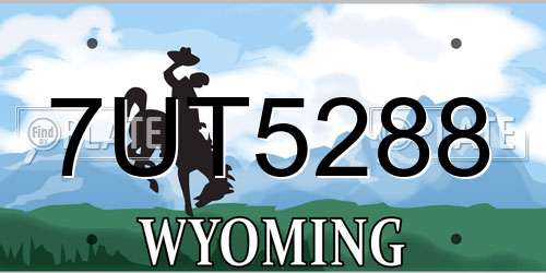 7UT5288 Wyoming License Plate