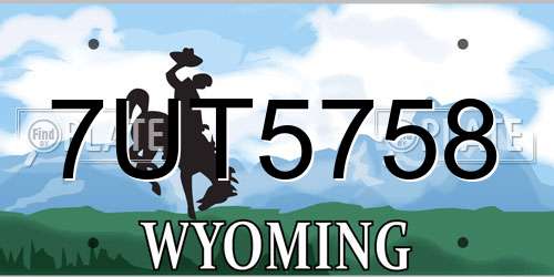 7UT5758 Wyoming License Plate