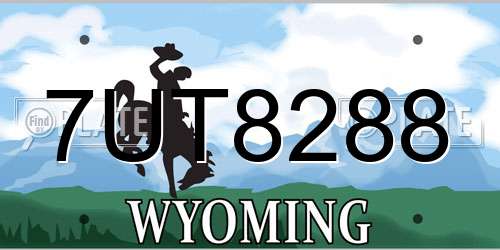 7UT8288 Wyoming License Plate