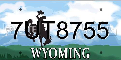 7UT8755 Wyoming License Plate