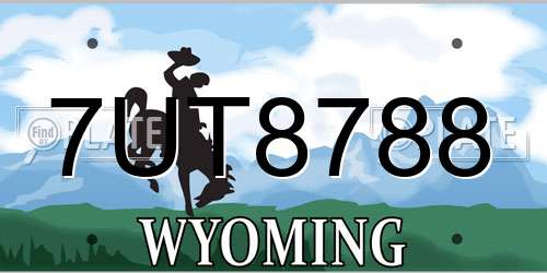 7UT8788 Wyoming License Plate