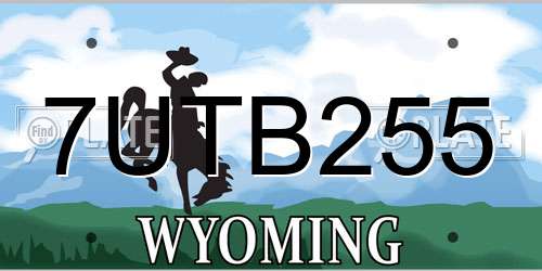 7UTB255 Wyoming License Plate