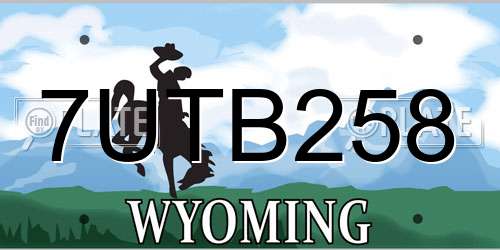 7UTB258 Wyoming License Plate