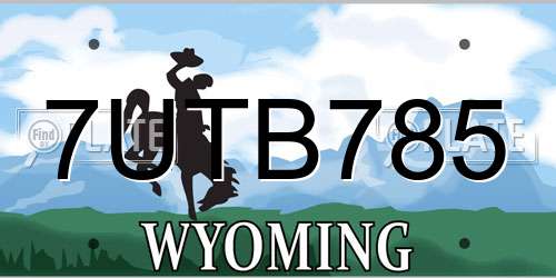 7UTB785 Wyoming License Plate