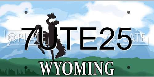 7UTE25 Wyoming License Plate