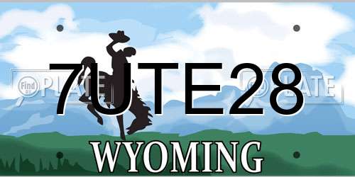 7UTE28 Wyoming License Plate
