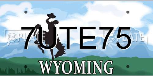 7UTE75 Wyoming License Plate