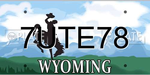7UTE78 Wyoming License Plate