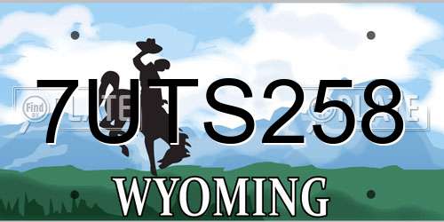 7UTS258 Wyoming License Plate