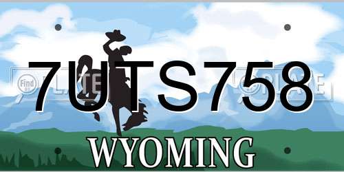 7UTS758 Wyoming License Plate