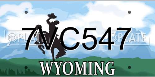 7VC547 Wyoming License Plate