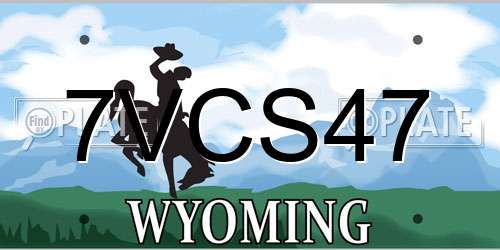 7VCS47 Wyoming License Plate