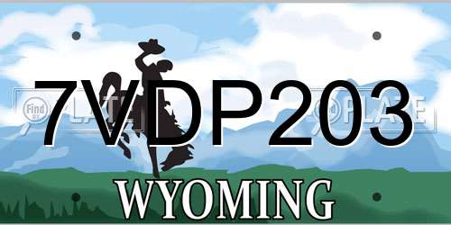 7VDP203 Wyoming License Plate