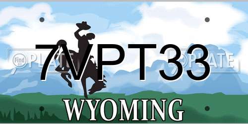 7VPT33 Wyoming License Plate