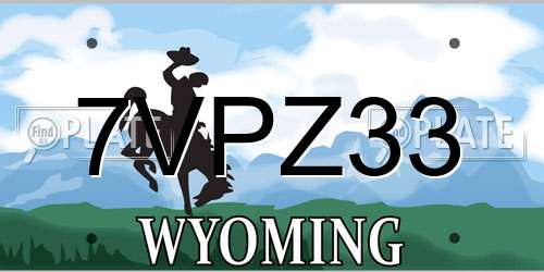 7VPZ33 Wyoming License Plate