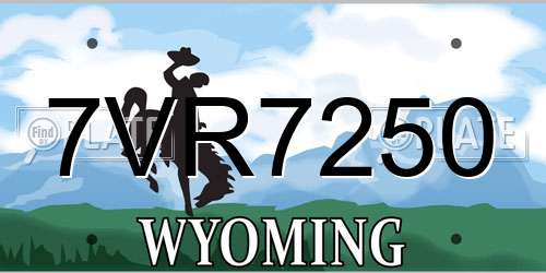 7VR7250 Wyoming License Plate