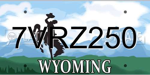 7VRZ250 Wyoming License Plate