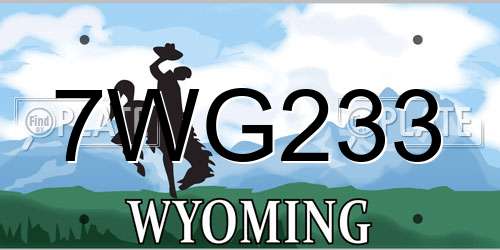 7WG233 Wyoming License Plate