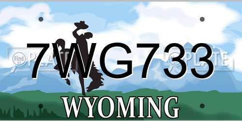 7WG733 Wyoming License Plate
