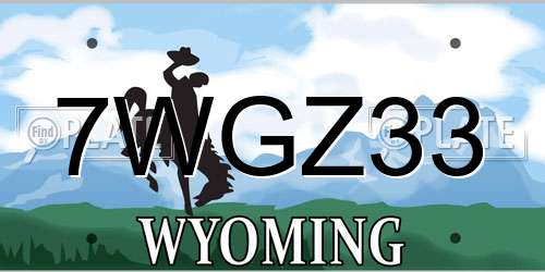 7WGZ33 Wyoming License Plate