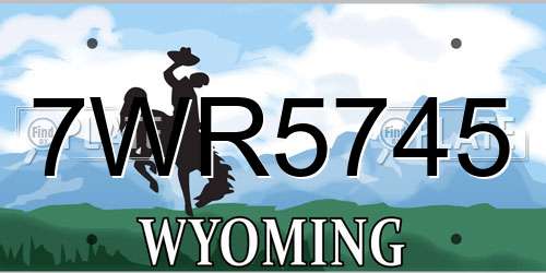 7WR5745 Wyoming License Plate