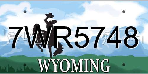 7WR5748 Wyoming License Plate