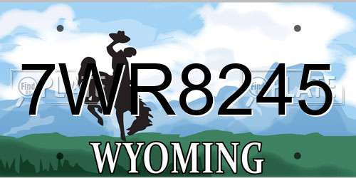7WR8245 Wyoming License Plate