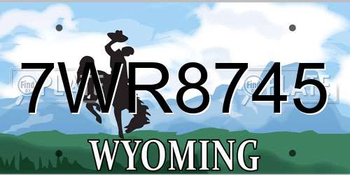 7WR8745 Wyoming License Plate