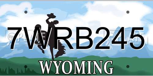 7WRB245 Wyoming License Plate