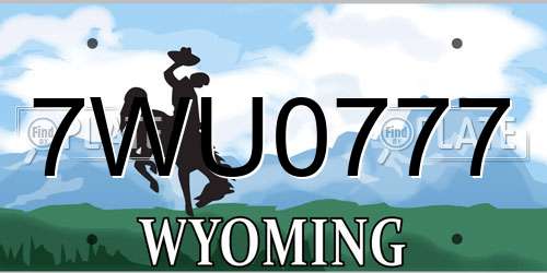7WU0777 Wyoming License Plate