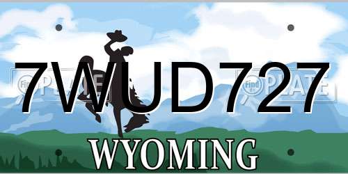 7WUD727 Wyoming License Plate