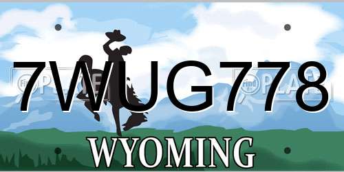 7WUG778 Wyoming License Plate