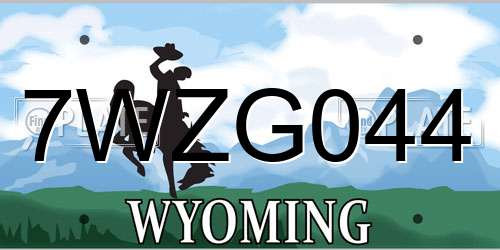 7WZG044 Wyoming License Plate