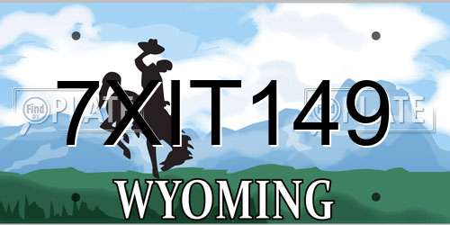 7XIT149 Wyoming License Plate