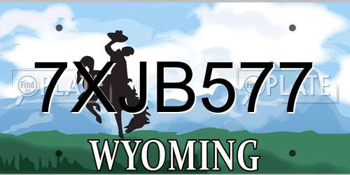 7XJB577 Wyoming License Plate
