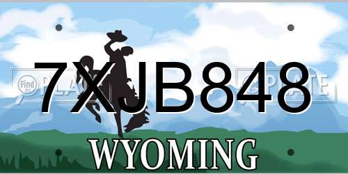 7XJB848 Wyoming License Plate