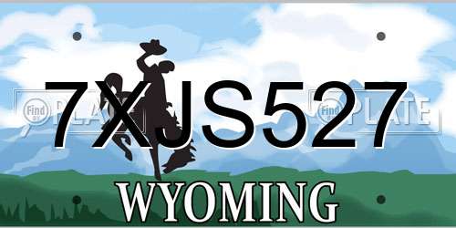 7XJS527 Wyoming License Plate