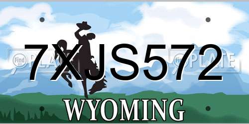 7XJS572 Wyoming License Plate