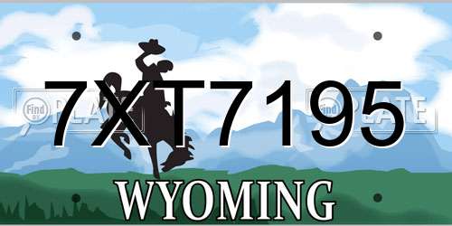 7XT7195 Wyoming License Plate