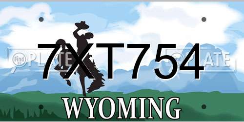 7XT754 Wyoming License Plate