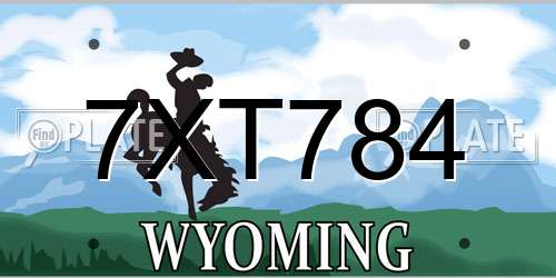 7XT784 Wyoming License Plate